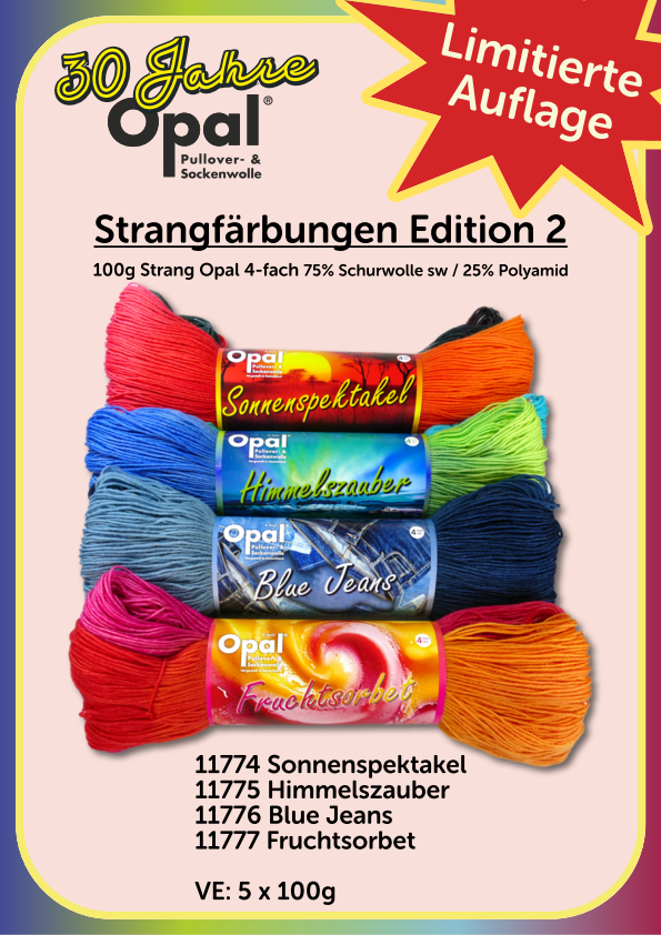 Opal Strangfärbung 30 Jahre Jubiläumsedition – 4-fach Sockenwolle 100g